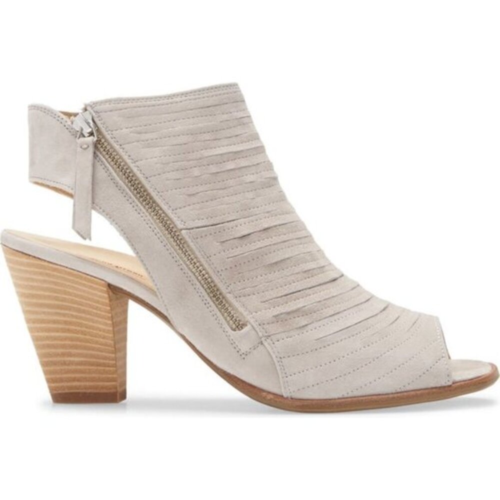 PAUL GREEN 'Cayanne' Leather Peep Toe grey  Sandals size 10.5